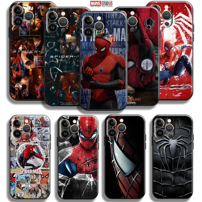 

Avengers spiderman Logo For Apple iPhone 13 12 11 Pro Max 13 12 Mini X XR XS Max SE 5S 6 7 8 Plus Phone Case Black Bumper Funda