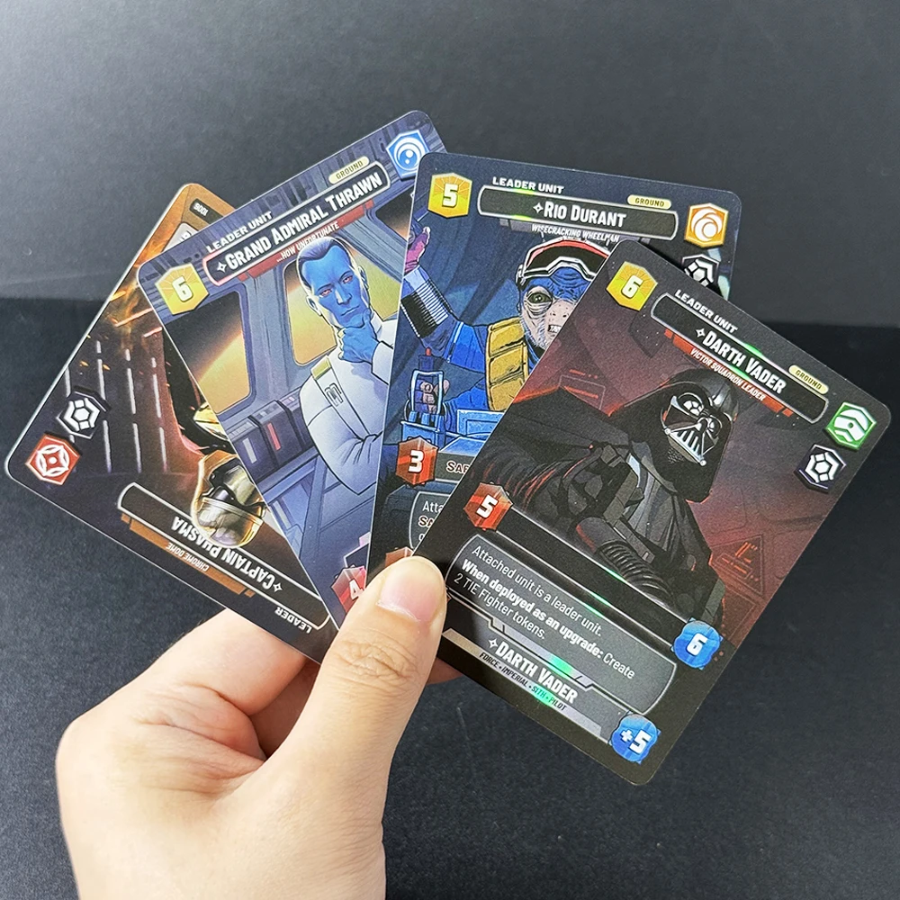 Фото Коллекционные игровые карты SWUDB Proxy Foil TCG Jump to Lightspeed (JTL) с Луке Скайуокером, Ландо Калриссианом, Ханом Соло, Асажж Вентрес, Боба Феттом №5