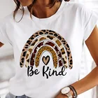 Футболки, акварельные тренды, женская одежда с принтом сердца, графическая футболка, топ, Мультяшные женские футболки, повседневная женская футболка