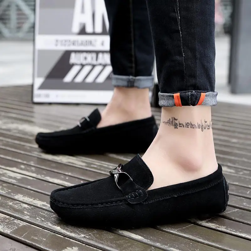 

Лоферы мужские кожаные, мягкая поверхность, без застежки, повседневные деловые, натуральная кожа, летняя обувь, горох