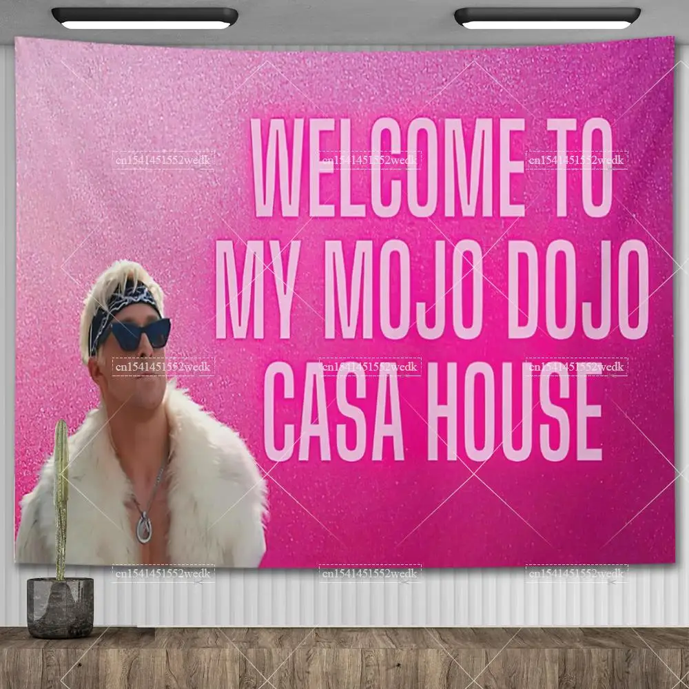 Настенный гобелен с надписью We Make This Mojo Dojo Casa Y2k розовый эстетический Декор для