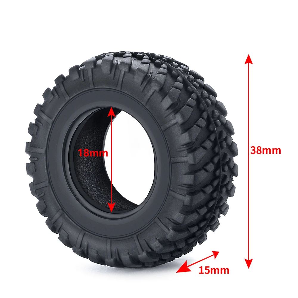 Фото AXSPEED 4 шт. Мягкие Резиновые Колесные шины 38x15 мм шины для 1/18 Kyosho MINI-Z 4x4 Jimny RC Гусеничный автомобиль обновленные детали №2