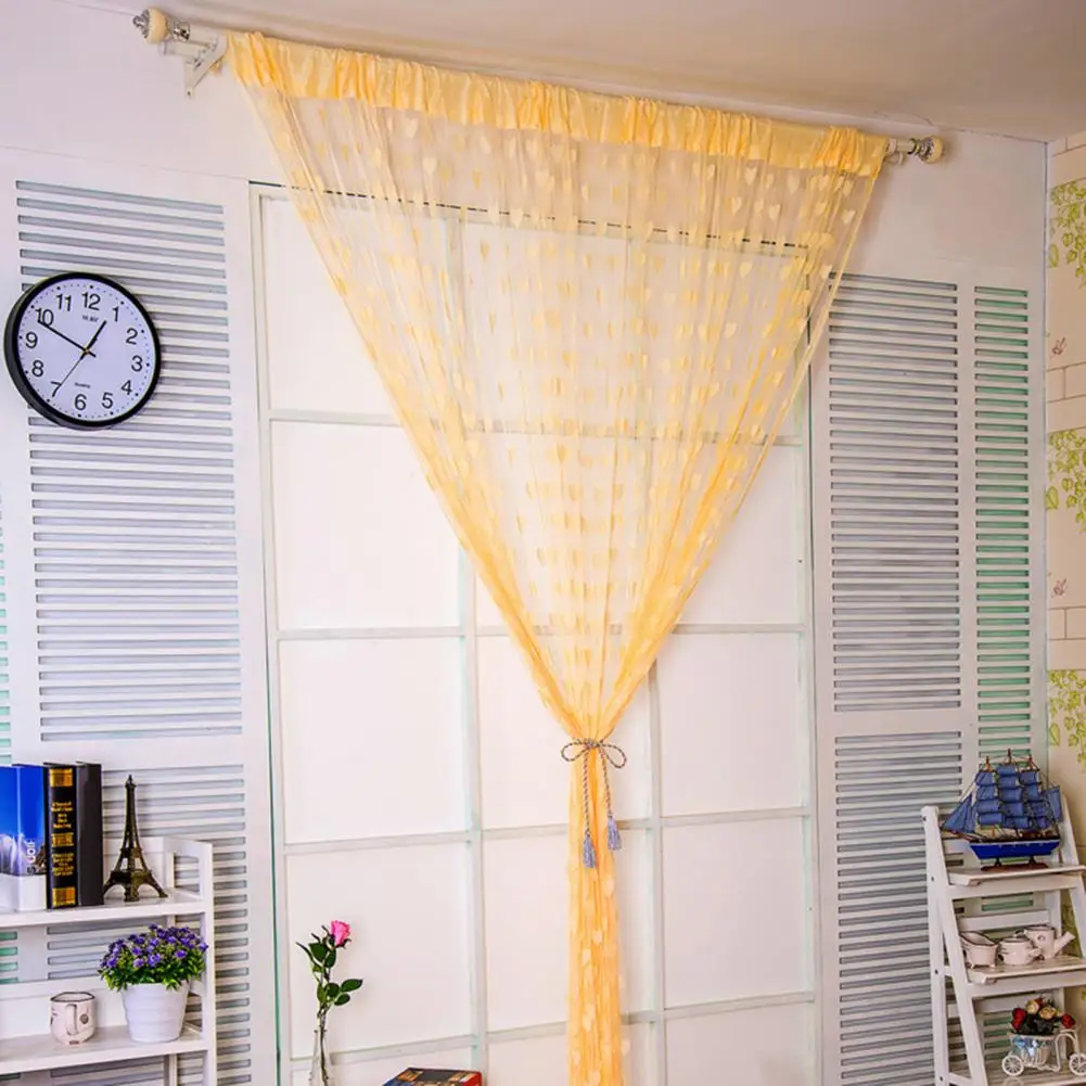 

100x200 см вуаль занавеска любовь сердце свадебное украшение Красочные занавески для гостиной спальни оконные двери разделитель прозрачная д...