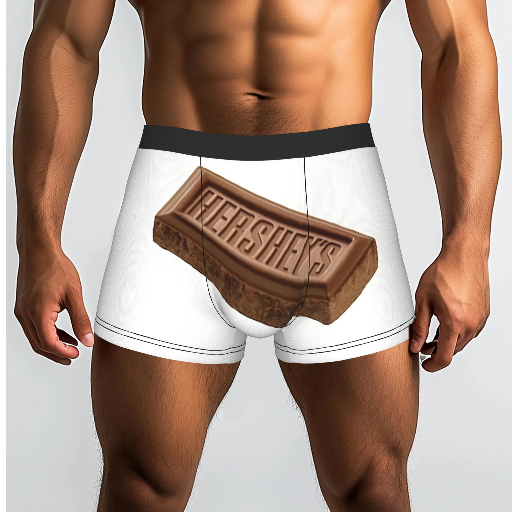Фото Шоколадный батончик Hershey's Solid Milk Chocolate Bar, мужские трусы-боксеры Hershey's Underpants Homme, дышащие шорты-боксеры №1
