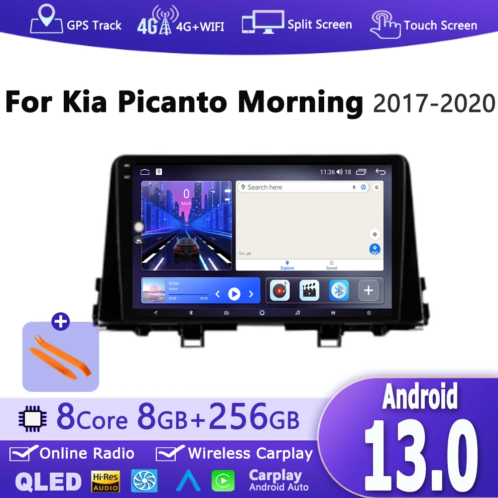 

Android 13 RDS DSP 4G LTE WIFI Car Audio Radio Multimedia Video Player For KIA PICANTO Morning 2017 - 2020 Navi GPS QLED SWC