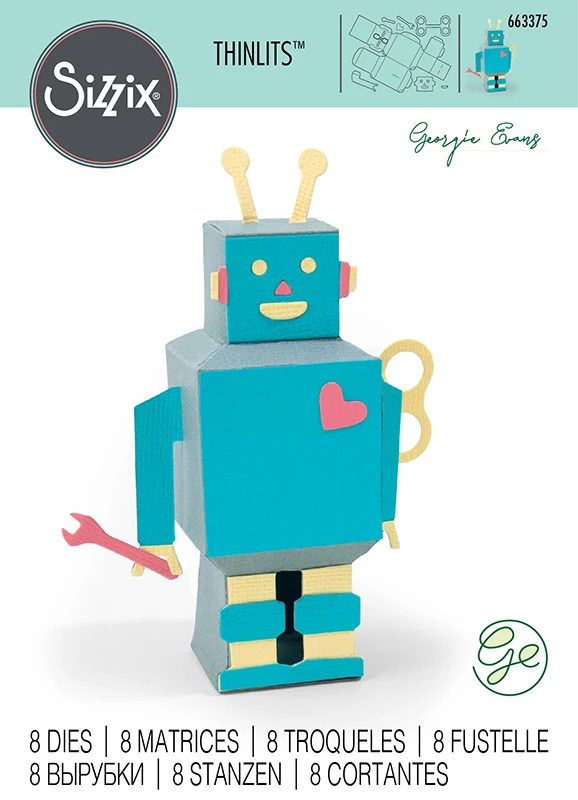 

Lovely Robot Metal Cutting Die DIY Scrapbooking Card Paper Cards Handmade Album Sheets DIY Greeting Card 2022 New
