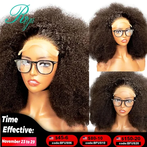 Кудрявые парики из человеческих волос с кружевом спереди - изображение