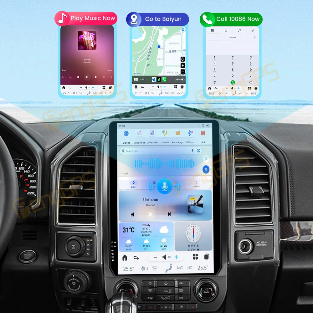 Автомагнитола 2DIN для Ford F150 F350 Raptor 2015-14 4 мультимедийный проигрыватель с GPS