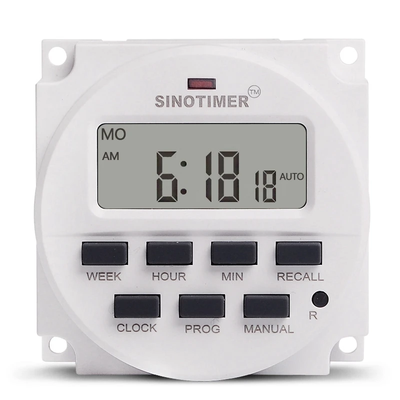 

SINOTIMER TM618N-1 1 Second Weekly Programmable Digital Timer Automatically Turn On Off Microcomputer Time Relay 110V