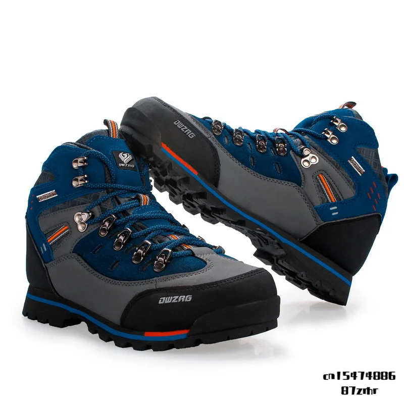 New Outdoor Big Size Waterproof Hiking Shoes For Men Suede Breathable Trekking Sneakers Mountain Boots Anti-Slippery Sneakers