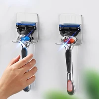 123510pcs shaver holder punch free shaving razor holder storage hook wall adhesive storage hook kitchen bathroom accessorie
