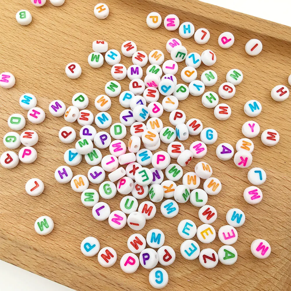 

100pcs/lot Colorful Acrylic Letter Beads A-Z Letter Spacer Beads Star Heart Beads for Bracelets Necklace Earring Jewelry Making