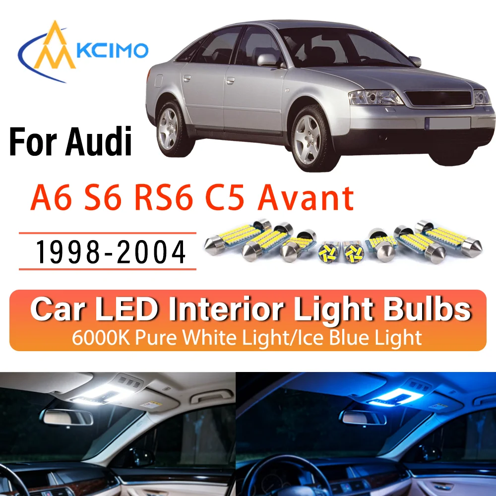 Фото Для Audi A6 S6 RS6 C5 Avant 1998-2004: Комплект для мгновенной установки внутренних светодиодных ламп постоянного яркого свечения, аналог оригинальных, для потолочного освещения и освещения багажника №1