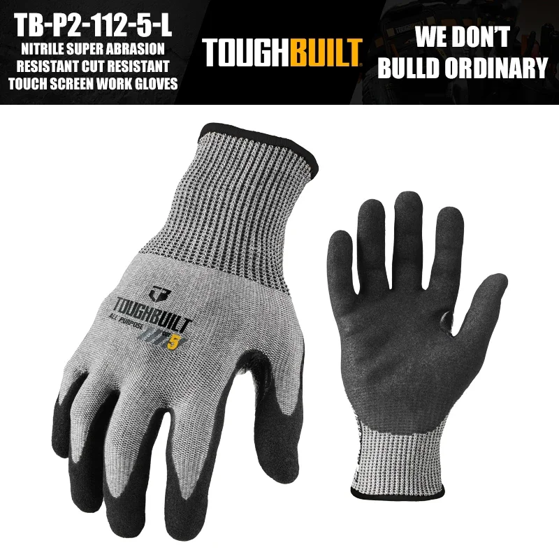 

ToughBuilt TB-P2-112-5-L нитриловые рабочие перчатки