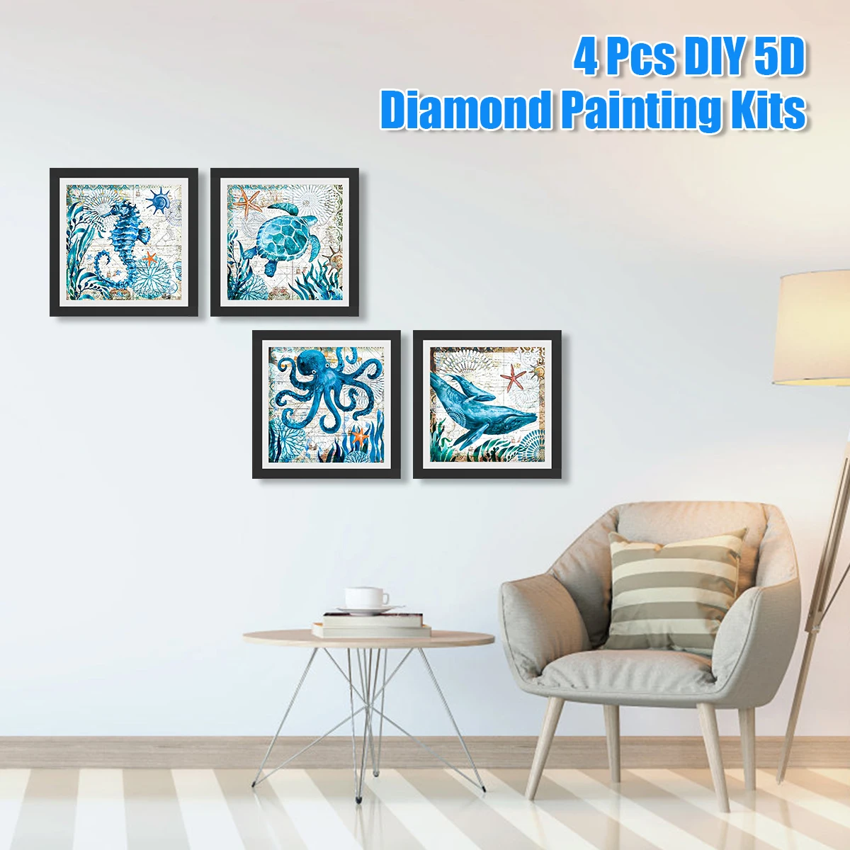 

Набор для алмазной живописи Sea World 5D, 4 шт., 30x30 см