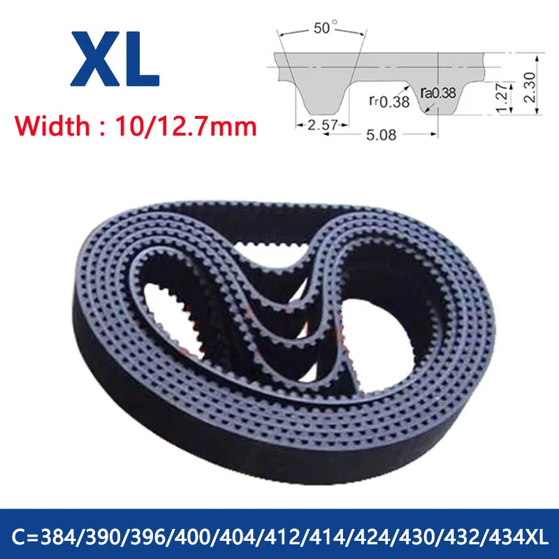 

1pc XL Synchronous Timing Belt Rubber Closed Loop Transmission Drive Belt Width 10 12.7mm 384/390/396/400/404/412/414/424-434XL