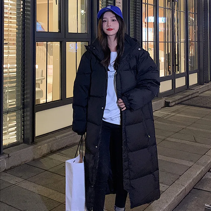 2022 New Winter Long Section Loose Oversize Casual Hundred Take Thickened Cotton Jacket Tops Female