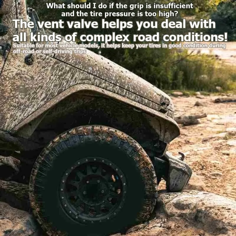 Фото Инструмент для сброса давления в шинах для внедорожников 4x4, регулируемый, с автоматической остановкой, комплект клапанов для спуска давления, навинчивающийся, автоматический, черный №3