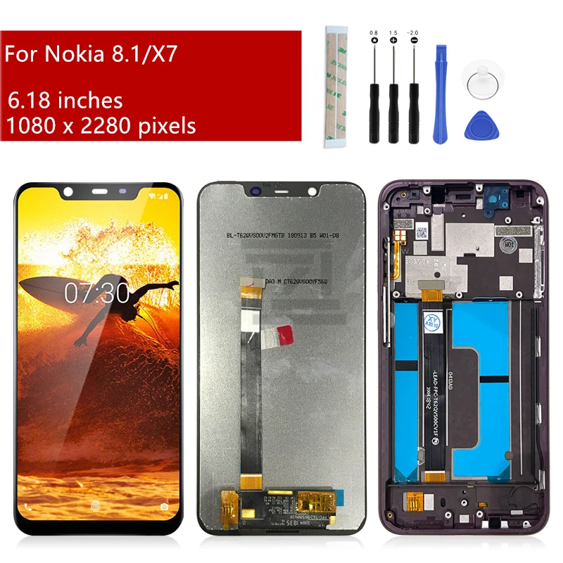 Жк-дисплей Nokia 8.1/x7 С Сенсорным Экраном И Дигитайзером Для Моделей Ta-1099 1113 1115 1131 1119
