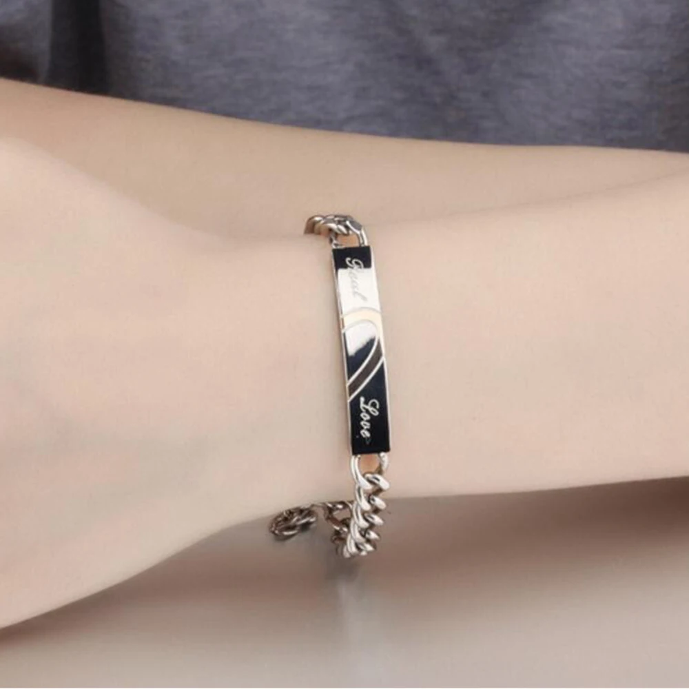 Браслеты из нержавеющей стали для влюбленных изящные шармы-браслеты подарочные