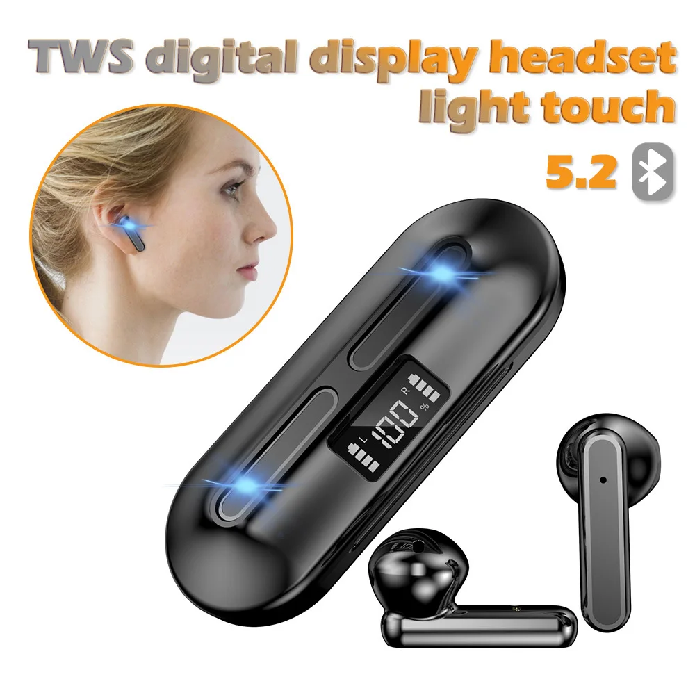 

TWS Wireless Bluetooth 5.2 Earphone Noise Canceling Earbuds Waterproof Sport Touch Gaming Headset HIFI Headphone Long Standby