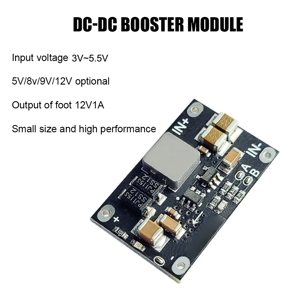 

1PC 10W DC-DC Adjustable Boost Module 12V 1A Boost Plate Step Up Module 3V-5.5V To 5V 8V 9V 12V Battery Boost LED Indicator