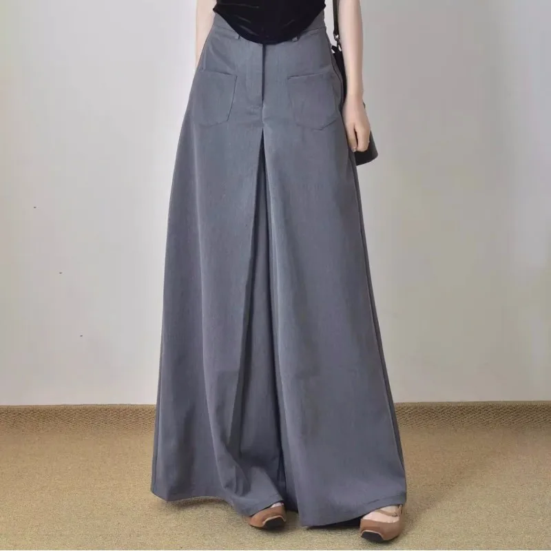 Брюки женские повседневные с широкими штанинами плиссированные Модные Узкие