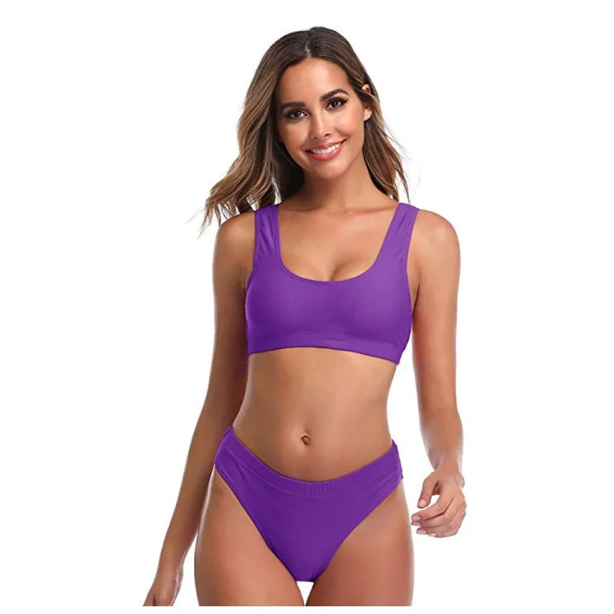String Femme Sexy Women's Bikini Split Swimsuit Colales tangas mujer Solid Color Nylon Fabric Comfortable Breathable Panty Set