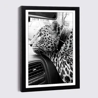 photo frame 5x7 6x8 8x12inch car leopard luxury gift box nordic black and white poster with wood picture frame wall home decor