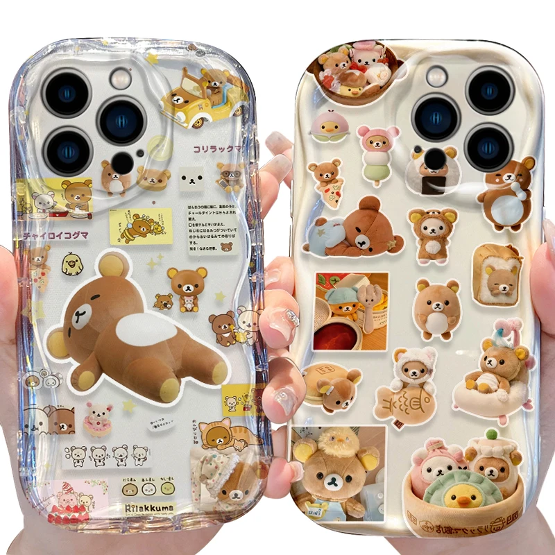 Мягкий чехол-коллаж R-Rilakkuma K-Korilakkuma с разнообразными элементами для iPhone 17, 16, 15, 14, 13, 12 Mini, 11 Pro Max, 8, 7 Plus (art.: 3920dc76a98dd) - 3920dc76a98dd