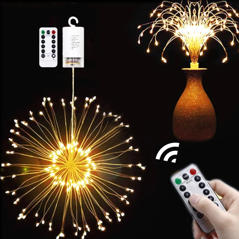 

120/150/180/200LED Garden Lights Outdoor Firework Light Christmas Tree Lights Christmas Decorations for Home 2022 New Year Decor