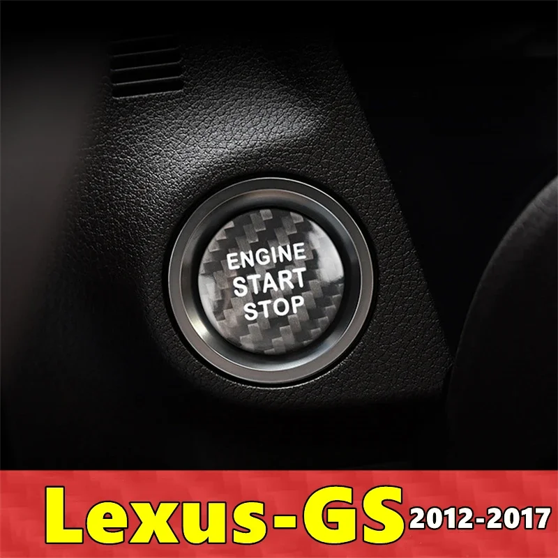 For Lexus GS Car Engine Start Stop Button Cover Real Carbon Fiber Sticker 2012 2013 2014 2015 2016 2017