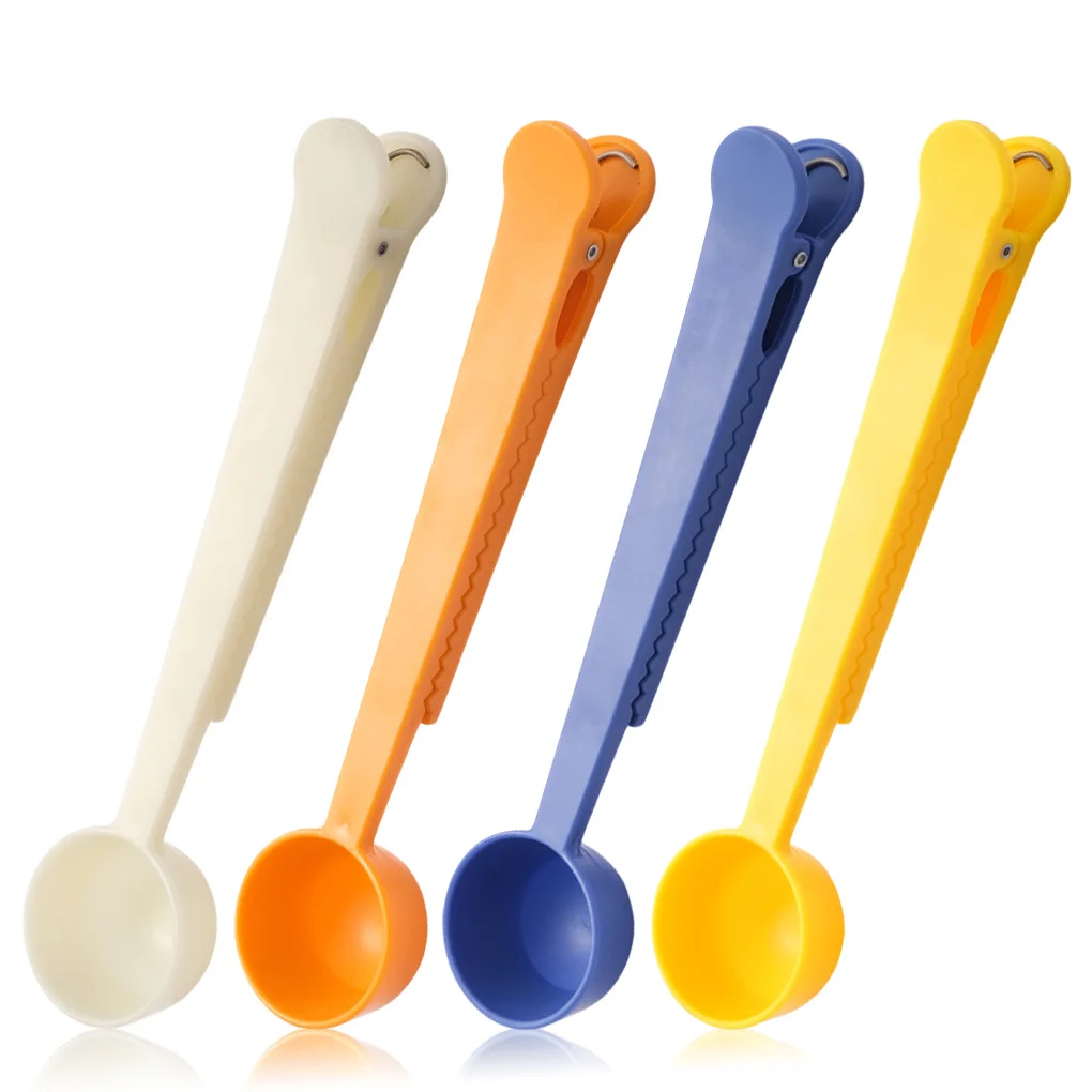 

4 шт. кофе совок клип ABS ложка из нержавеющей стали Герметичные сумки ручные ложки канцелярские принадлежности Кухонные Принадлежности