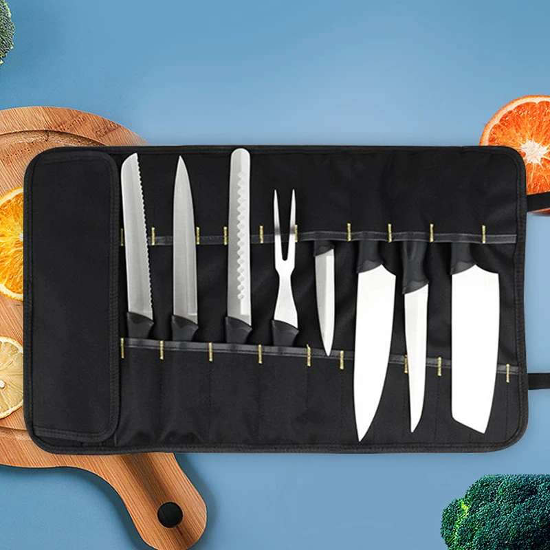 

Сумка для ножей шеф-повара, портативная многофункциональная рулонная сумка, Портативный прочный карман для кухни, 2 цвета