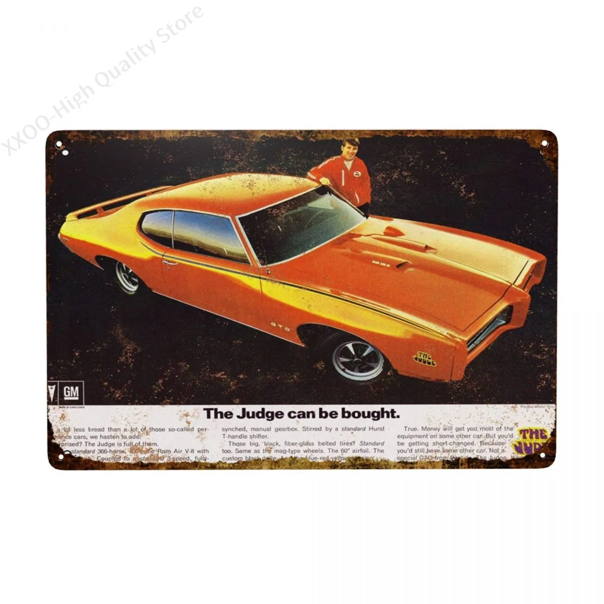 

12X8 inches Metal Vintage Funny Tin Sign 1969 Pontiac GTO The Judge Can Be Bought