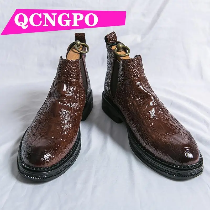 

Chelsea boots Medium Cut short boots leather boots vintage boots ankle boots casual boots retro boots men's winter boots