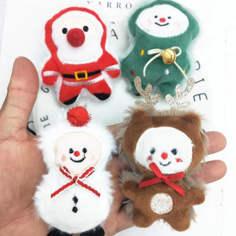 

5Pcs/lot Cartoon Plush Christmas Seris Patches DIY Cotton-filled Christmas Accessories Handmade Headwear Clothing Suppliers