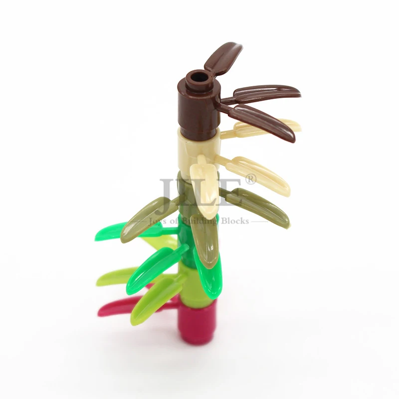 50 шт. Moc лист дерева растение круглые строительные блоки кирпичи 1x1 с 3 листьями