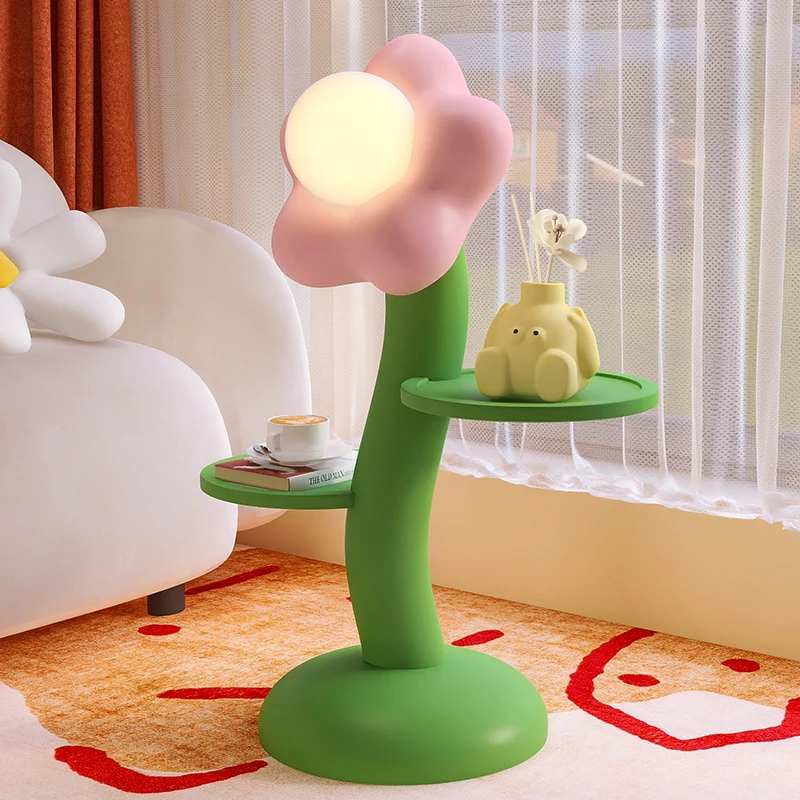 

Скандинавская декоративная домашняя креативная напольная статуя в форме цветка, двойной поднос для хранения, гостиная, диван, боковой маленький боковой стол, торшер