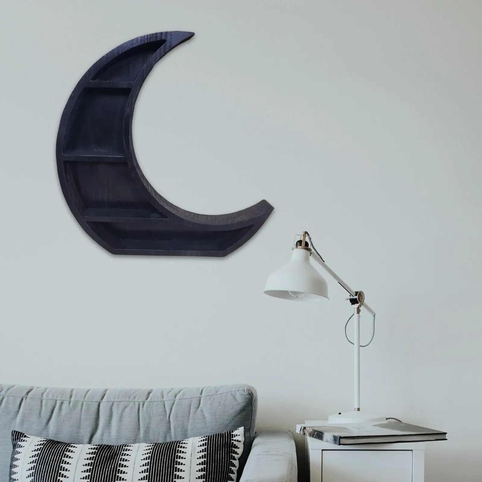 

Wood Moon Shelf Wall Mounted Rack Bookshelf for Home Decoration