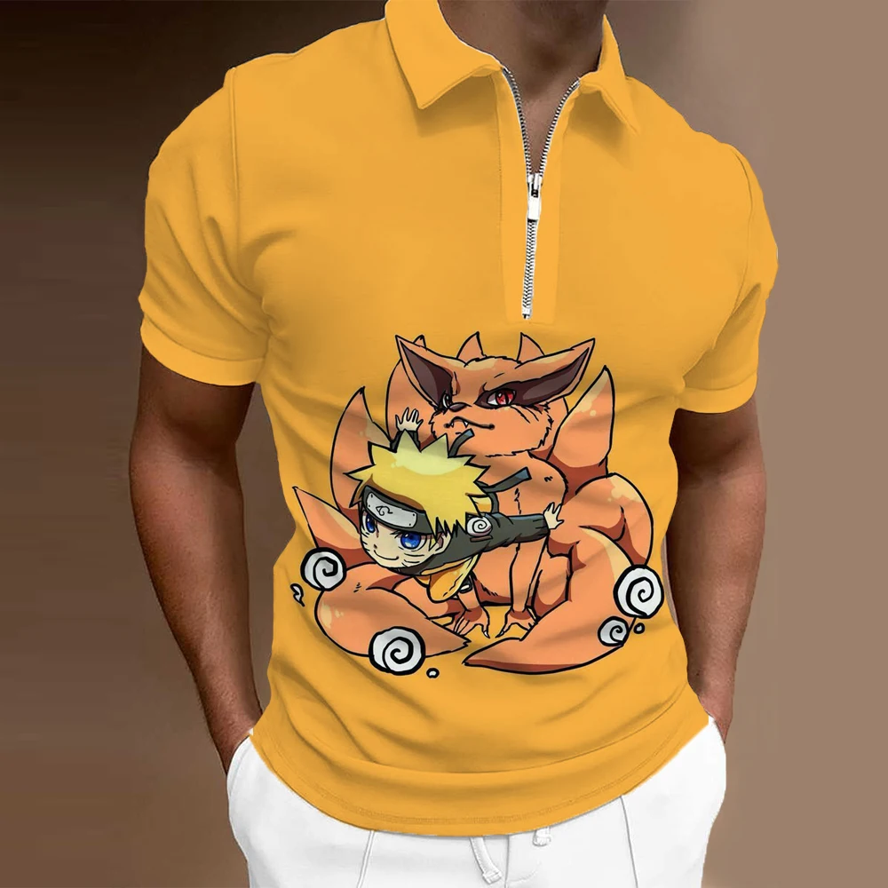 

Men's Short Sleeve Polo Shirts Fashion Casual Breathable Lapel Polo Shirts Business Fashion Men's Naruto Cosplay T Shirts