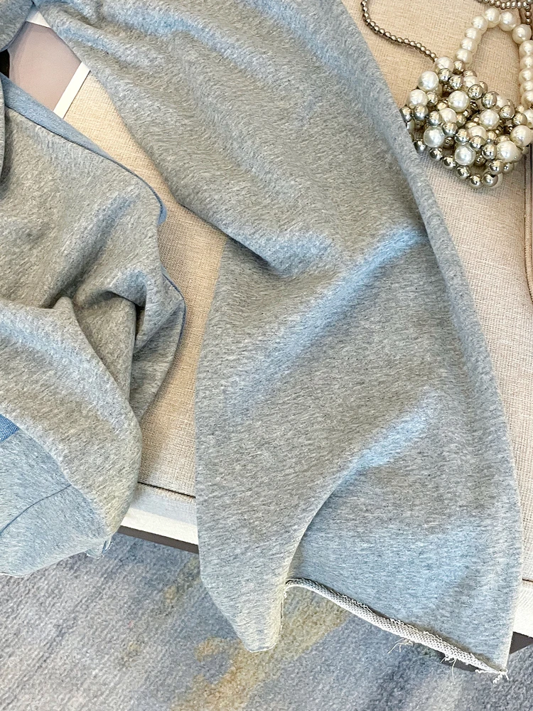 Спортивные брюки джинсы в стиле пэчворк с татуировкой для мам высокой талией