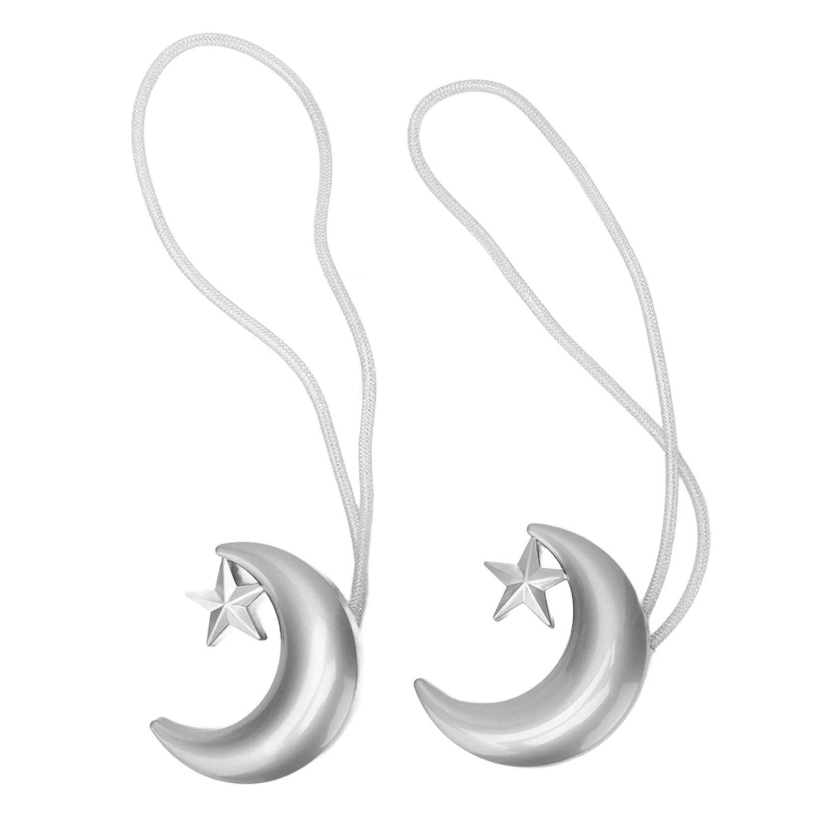 

2PCS Curtain Tiebacks Magnetic Curtain Buckle Drapery Holdbacks for Home Office Window DecorSilver