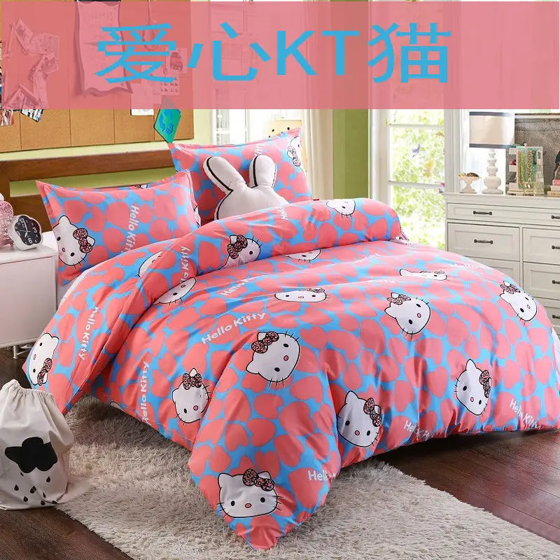 

Hello Kitty Home Textile Duvet Cover Quilt Cover Single Piece Double Cartoon Fashion Student Dormitory Bedding