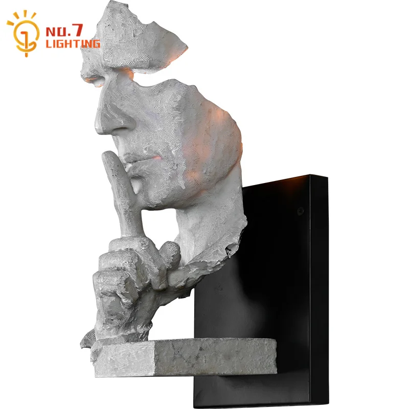 

Креативная индивидуальная декоративная настенная лампа E27 в стиле лофт, винтажный художественный настенный светодиодный светильник с изоб...