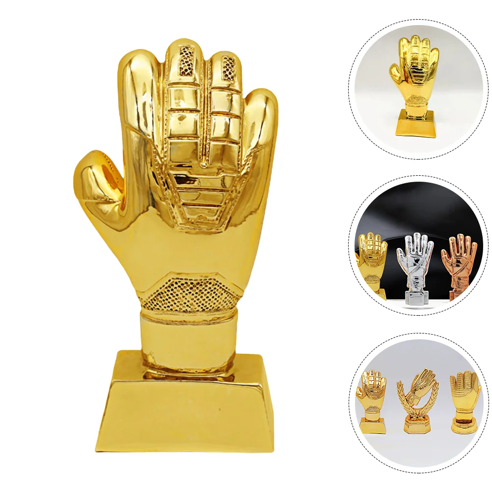 

Football Glove Trophy Compact Wear Resistant Decor Competition Prize Keeper Gloves Desktop Match Soccer Abs Memorial Gifts