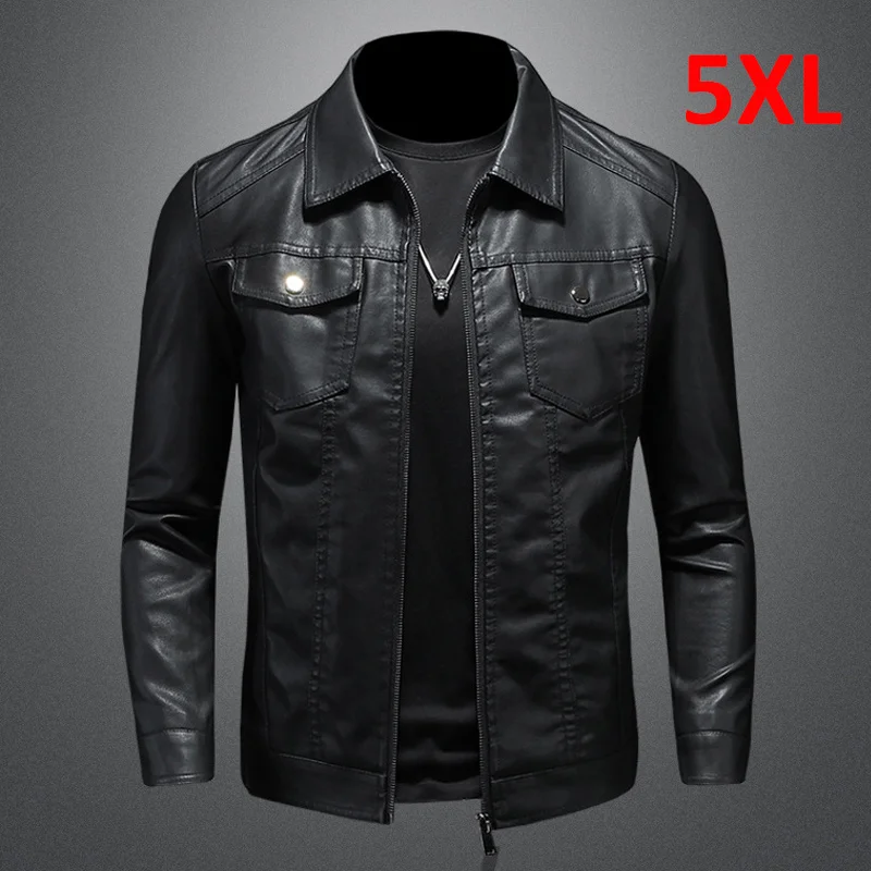 

Куртка мужская демисезонная из экокожи, батальных размеров, 5XL