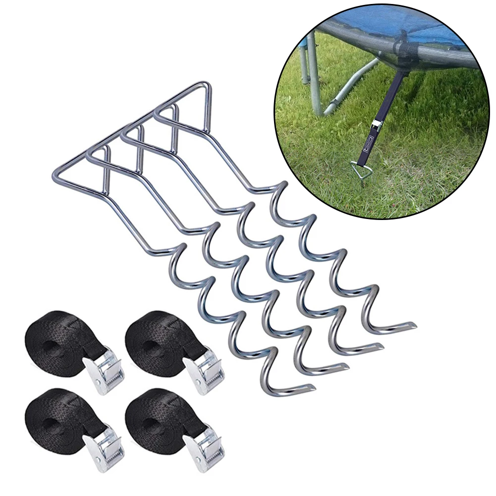 

4pcs Tent Peg Outdoor Camping Trip Tent Nails Ground Nails Trampoline Spiral Stake Ground Screw Anchor Stakes Pegs
