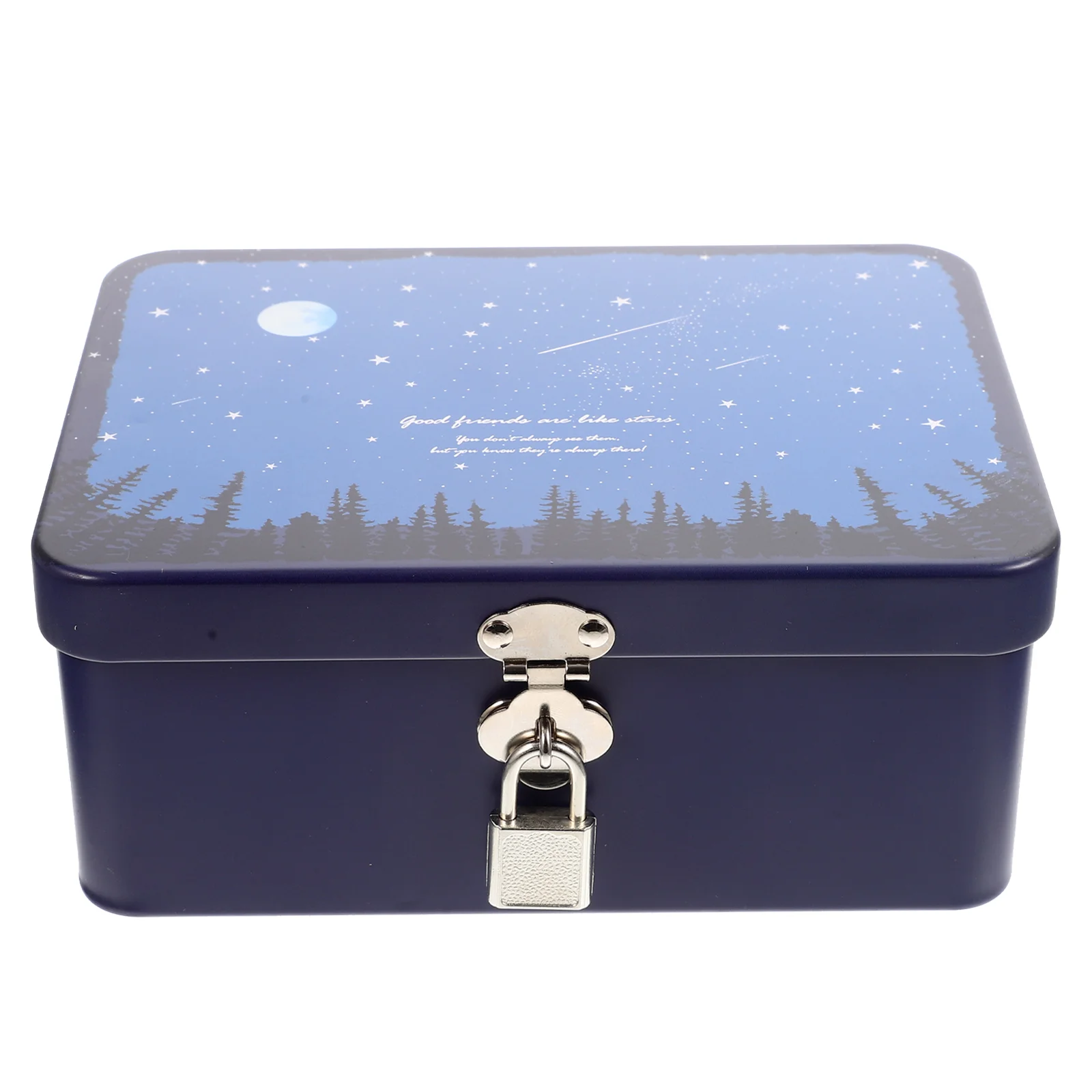 

Stationery Box Lid Decor Important Document Storage Candy Gift Box Storage Tin Box Lock Jewelry Box Candy Storage Tins