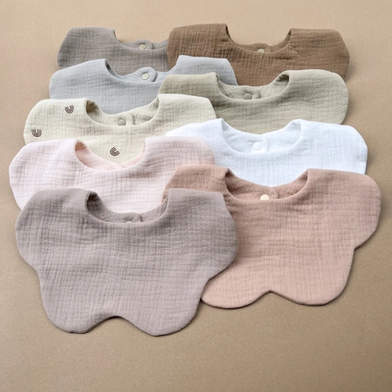 

3Pcs Baby Bib Newborn Drooling Bib Breathable Cotton Burp Cloth Neutral Gender